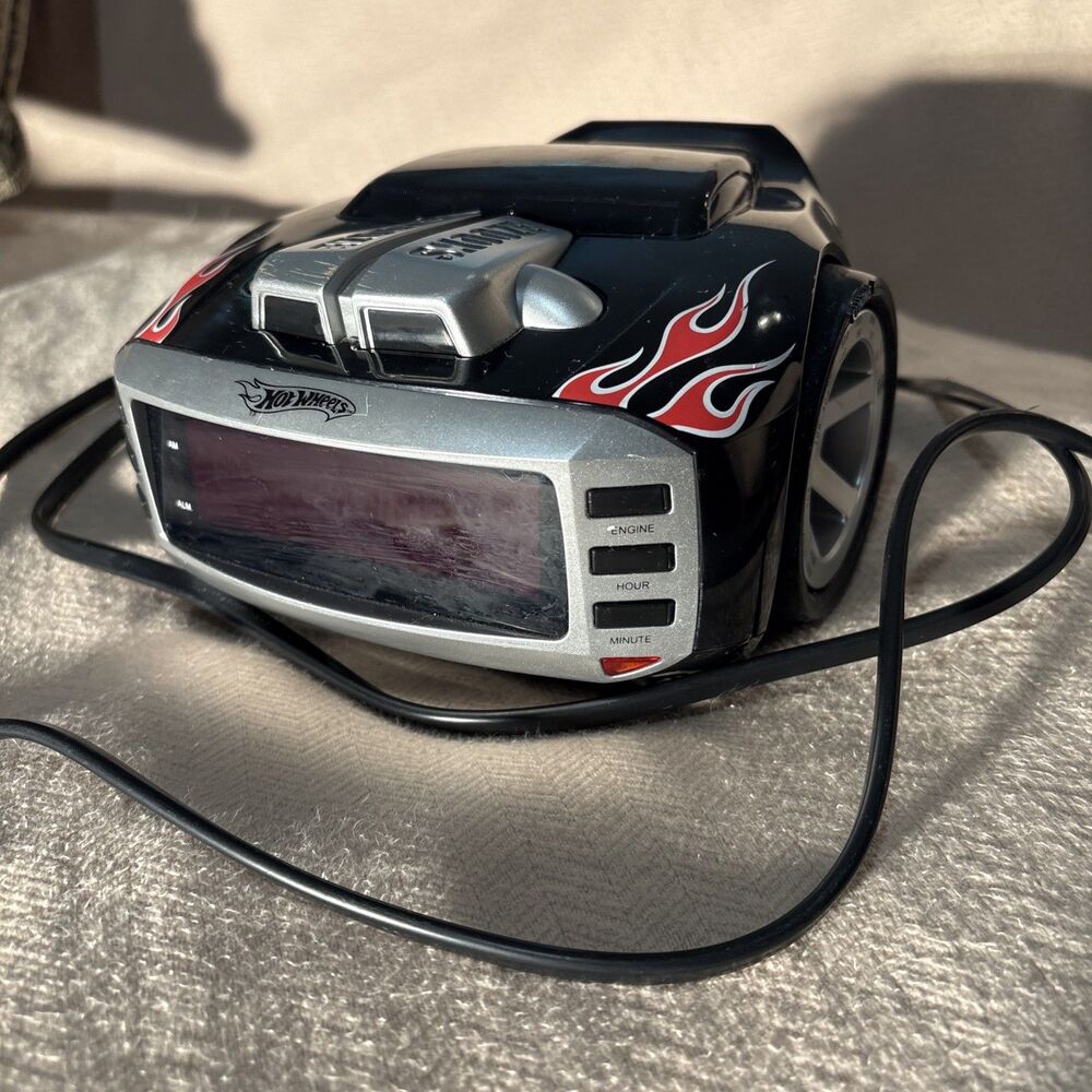 Hot Wheels Hot Rod Car Alarm Clock Radio By Mattel Tested And Fully Functional